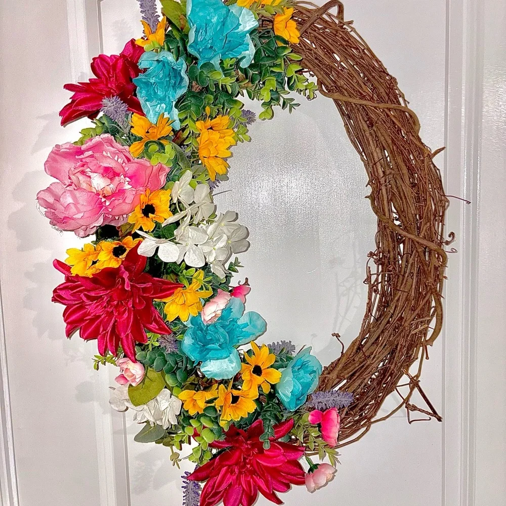 Vibrant Floral Holiday Wreath